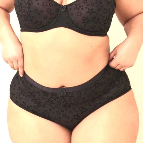 ❤️NWT VINTAGE TORRID SHEER MESH BUM BRIEF PANTY STAR PRINT LINGERIE PLUS SIZE 4X - Picture 6 of 9